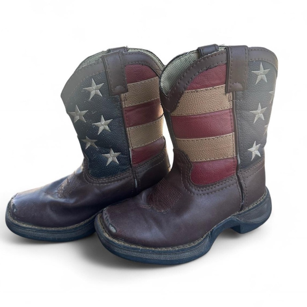 Durango kids Brown Patriotic Western Kids Boots / Durango USA FLAG boots size 11